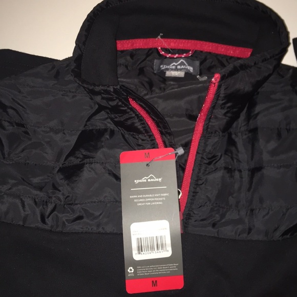 Eddie Bauer Men's Mixed Media 1/4 Zip Pullover - Picture 3 of 4